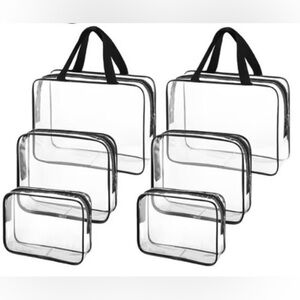 Clear Travel Organizer Bag Set with Black Trim